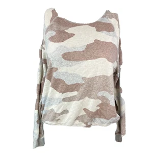 Aerie Sweatshirt Damen Gr. XS grau weich Camouflage Langarm Pullover Oberteil - Bild 1 von 9