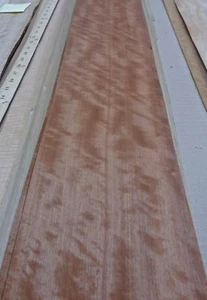 Makore Figured Block Mottle wood veneer 7" x 48" raw no backing 1/42" thick - Picture 1 of 2