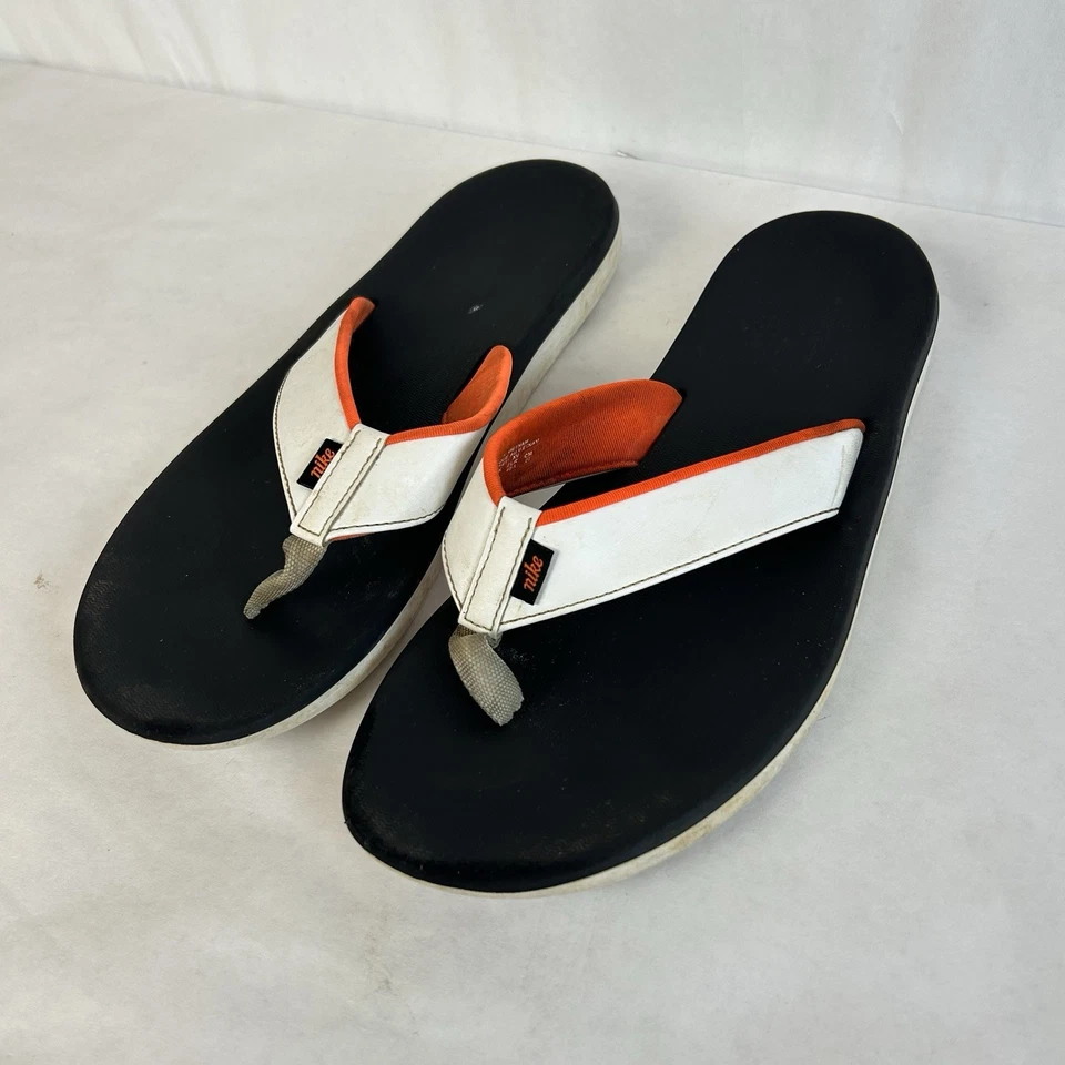 Туфли мужские Nike 9 белые черные оранжевые шлепанцы сандалии Kepa Kai стринги легкие мягкие - Изображение 1 из 4