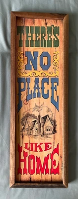 Letrero de madera rústico vintage Wallace Berrie no hay lugar como el hogar Foto 1 de 4