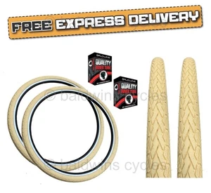 Baldys 700x38c CREME Hybrid Trekking Slick Rennrad Fahrrad REIFEN RÖHREN - Bild 1 von 17