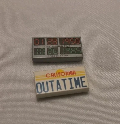 LEGO OUTATIME matrícula y placas impresas de exhibición-DeLorean Time Machine 21103 Foto 1 de 3
