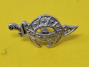 Vintage White Gold Masonic Shriners Sword Freemason Lapel Tack Pin KC, MO RARE - Picture 1 of 9