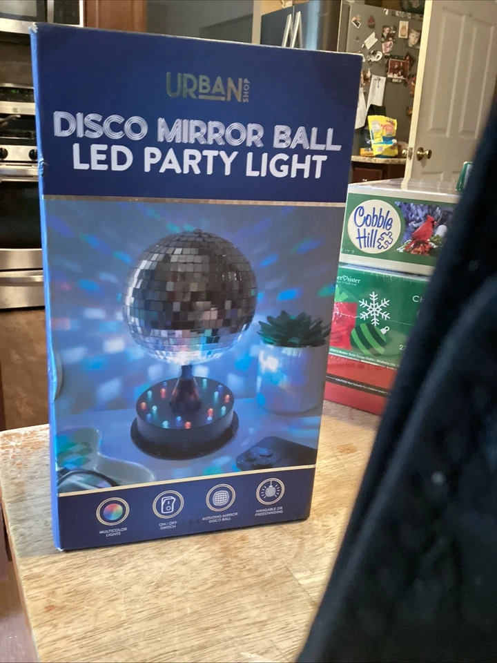 Lámpara de bola de discoteca giratoria LED luz de fiesta efectos cambiantes de color decoración de mesa Foto 1 de 1