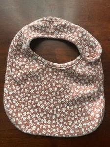 Carter's Baby Girls Allover Floral 100% Cotton Snap Closure Bib One Size Brown - Picture 1 of 6