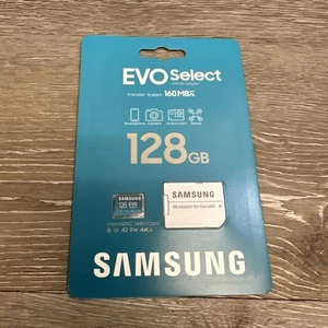 SAMSUNG EVO Select microSDMemory Card + Adapter, 128GB microSDXC, Up-to 160 MB/s - Picture 1 of 2