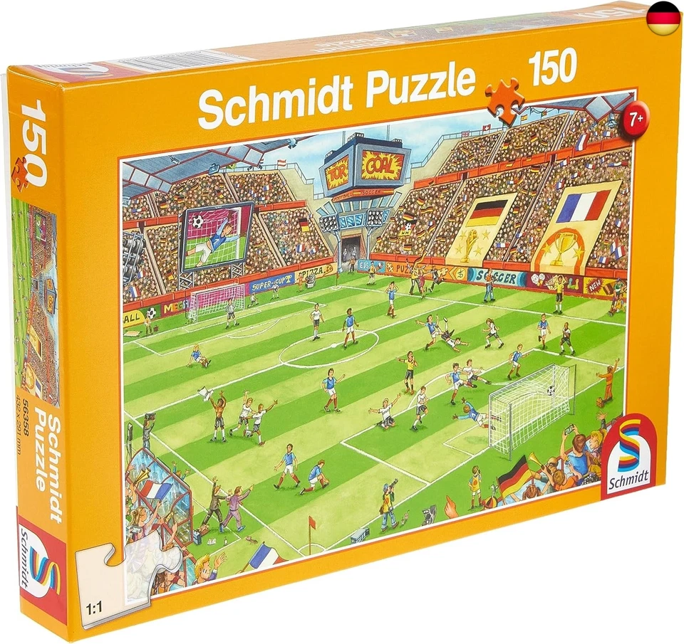 BESUCHE DEN SCHMIDT-STORE Schmidt Spiele 56358 Fußball Finale im Fußballstadion, Kinderpuzzle, 150 Teile,