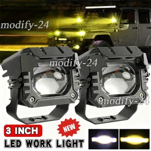 Pair 3"inch LED Work Lights Car Offroad Driving Spot Flood Fog Light 160W Yellow - Picture 1 of 10