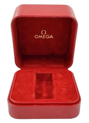 Omega Watch Vintage Empty Box Case Red Storage Interior Jewelry Gift Logo mzmr A - Image 1 of 2