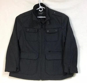 Black Rivet Mens Wool Blend Charcoal Gray Pea Coat Jacket Size XXL Full Zip - Picture 1 of 12