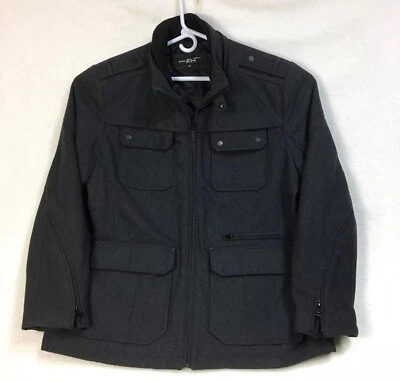 Black Rivet Mens Wool Blend Charcoal Gray Pea Coat Jacket Size XXL Full Zip - Image 1 of 4
