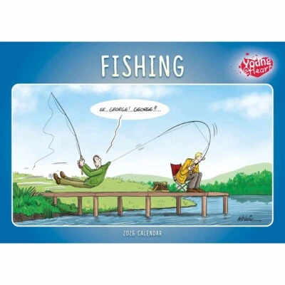 Otter House Young At Heart, Fishing A4 Calendar Month to View 2026