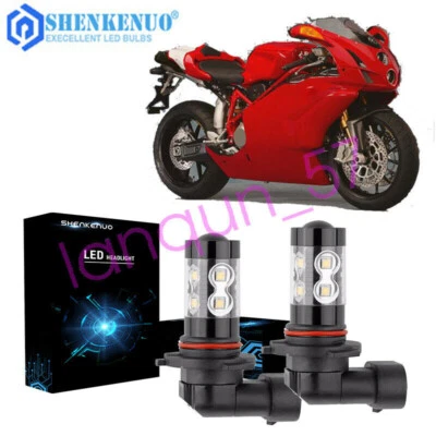 Faros LED 6000K para moto Ducati 749 999 R/S 2003-2005 9005 HB3 Foto 1 de 4