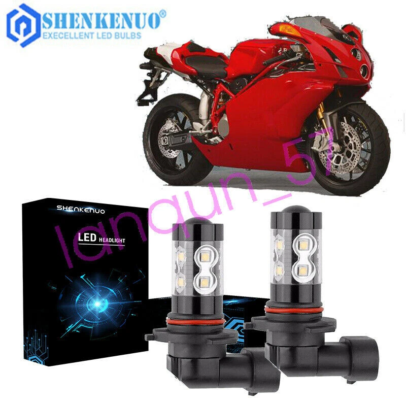 For Ducati 749 999 R/S 2003-2005 Motorcycle 9005 HB3 LED Headlight Bulbs 6000K - Изображение 1 из 4