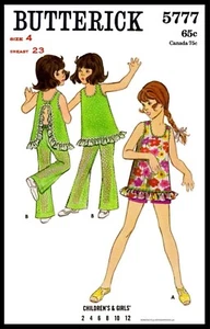 BUTTERICK # 5777 Pattern Girl's 2pc Pants Shorts Topper - Picture 1 of 5