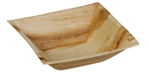25 Palmblatt-Schale Kheops, 16 x 16 x 4,5 Einweg-Fingerfood Schalen, Dippschalen - Bild 1 von 1