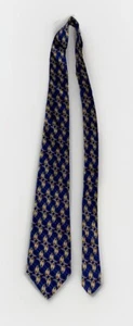 Lancel Paris handgefertigte Herren-Krawatte aus Blaugold aus 100 % Seide Made in France - Bild 1 von 9