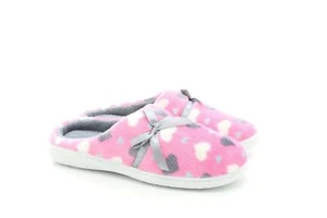 Damas Rosa Confort Suave Cálido Peludo Dormitorio Slip On Slippers Mulas  - Imagen 1 de 9