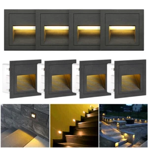 1-12 Stück Einbauleuchte IP65 eckig LED Treppen Wand Beleuchtung Einbau Gehweg Terrassen Lampe - Bild 1 von 14