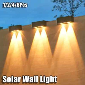 1/2/4/6Pcs Outdoor Solar Wall Light Waterproof Fence Lamp Ultra Strong Spotlight - Picture 1 of 24