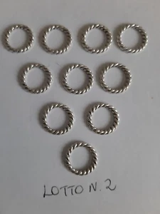 N. 02 LOTTO N. 10 ANELLI CHIUSI PER BIGIOTTERIA COLOR ARGENTO MM. 15 - Foto 1 di 1