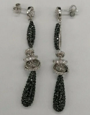 orecchini gioiello da donna pendenti a goccia zirconi argento GIOIELLO ITALIANO - Immagine 1 di 4