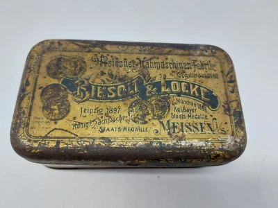 Meissner Nähmaschinen Biesolt & Locke Blechdose Alt mit Spiegel Nostalgie  4363 - Bild 1 von 4
