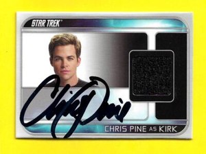 2017 Star Trek Beyond Autograph Costume Relic Chris Pine as Captain Kirk 120/200