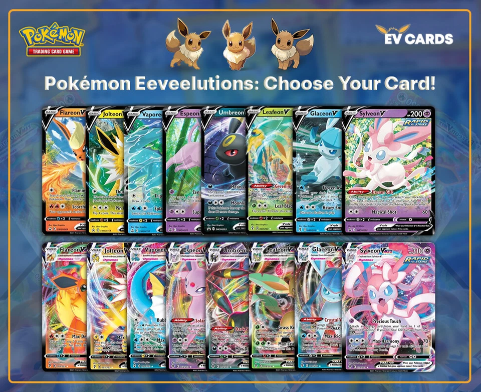Pokemon Eeveelutions: Choose Your Card! Sylveon Leafeon Espeon Umbreon & More NM - Image 1 of 1