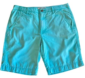 Vtg 90s Y2K Mens 34 ARIZONA Denim Company Chino Jean Shorts Bright Aqua Blue - Picture 1 of 15