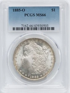 Dólar de plata O Morgan 1885 graduación profesional MS66 - Imagen 1 de 2