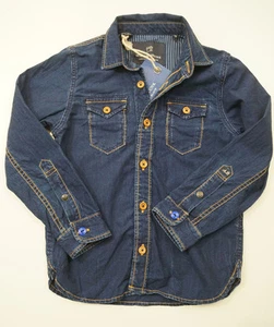 SCOTCH & SODA / SHRUNK Dark Blue Cotton Denim Long Sleeve Casual Shirt Top BNWT - Picture 1 of 8