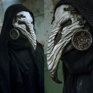 1x Plague Doctor Bird Mask Long Nose Beak Cosplay Costume Steampunk Halloween US - Picture 1 of 8