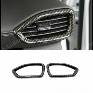 For Hyundai Santa Fe 2019-2021 Carbon Fiber Look Side Air Vent Outlet Cover Trim - Imagen 1 de 5