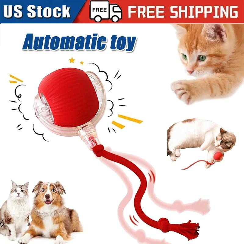 Bola Rodante Automática Inteligente Gato Perro Juguete Eléctrico Mascota Automóvil Gatito Juego EE. UU. Foto 1 de 4