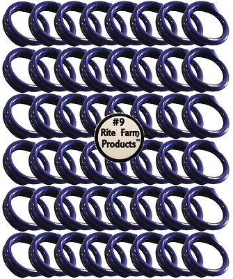 RITE FARM PRODUCTS 48 BLUE #9 LEG BANDS 9/16" CHICKEN POULTRY CHICK QUAIL PIGEON DOVE DUCK GOOSE