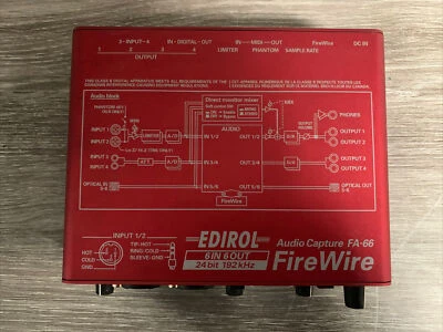 Roland edirol fa-66 fire wire usb audio capture interface 24bit/192khz 6in 6 out - Image 1 of 4