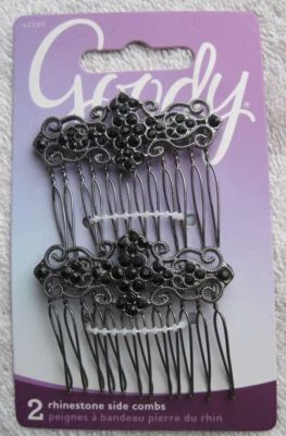 Peines laterales Goody Luxe Cecilia elegantes peines negros remolinos metal dientes abiertos Foto 1 de 4