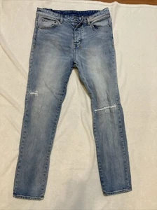 KSUBI Jeans Mens 34x32 Denim Tapered Light Wash Distressed Chitch The Streets - Picture 1 of 16