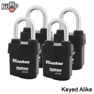Master Lock Pro Series - (4) High Security Padlocks Keyed Alike 6127NKALH-4 - Picture 1 of 4