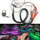 USA LED Motorcycle RGB Neon Under Glow Lights Strip Kit For Universal Motor US