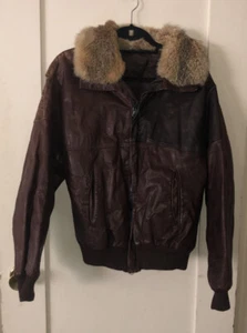 Mr Guy Gray Leather Fur Collar Moto Jacket Womens - Picture 1 of 4