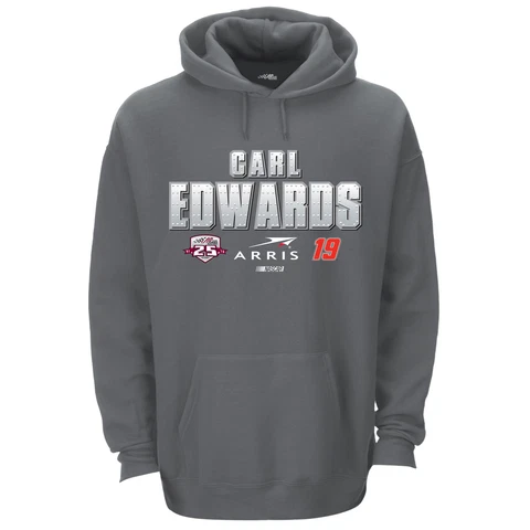CARL EDWARDS #19 ARRIS GUN METAL GREY ULTIMATE HOODED SWEATSHIRT - CLEARANCE Cover
