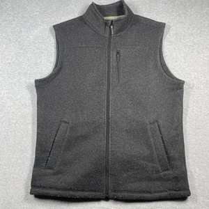 SmartWool Hudson trail fleece vest mens large gray full zip wool blend solid - Picture 1 of 12