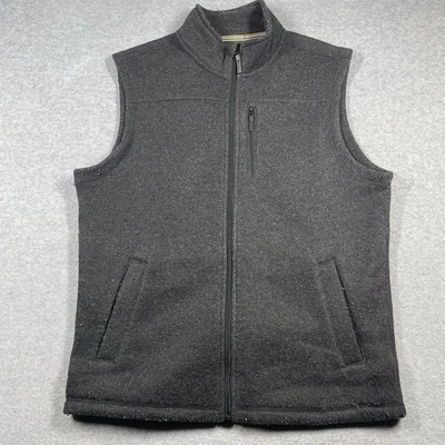 SmartWool Hudson trail fleece vest mens large gray full zip wool blend solid - Image 1 of 4