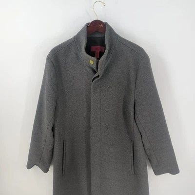 Abrigo Vintage Alfani Calce Ajustado Manga Larga Botón Delantero Gris Carbón Talla L Foto 1 de 4