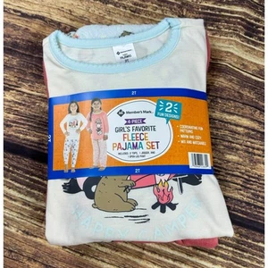 Member's Mark Girl's 2T Long Sleeve & 2 Pants Favorite 4-Piece Fleece Pajama Set - Picture 1 of 5