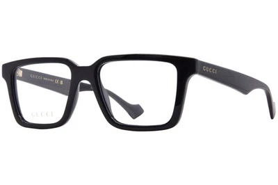 Gucci GG1729O 001 Eyeglasses Frame Men's Black Full Rim Square Shape 53mm - Image 1 of 4