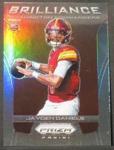 Jayden Daniels 2024 Panini Prizm Deca Brilliance Silver Parallel Rookie #16 RC - Foto 1 di 2