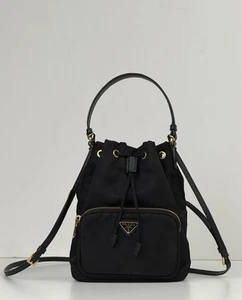 Prada Duet Drawstring Bucket Bag Tessuto Small Bag - Picture 1 of 12